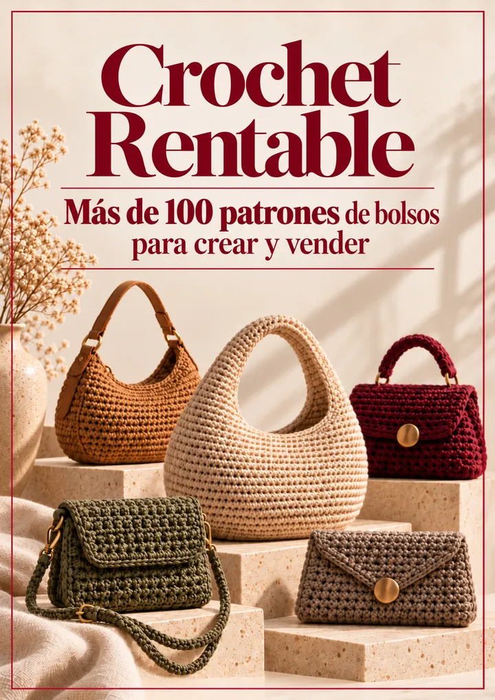 Portada de Crochet Rentable: más de 100 patrones de bolsos para crear y vender